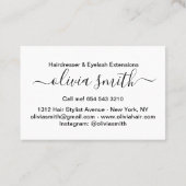 カスタム美容院&まつげエクステンション 名刺 (裏面)