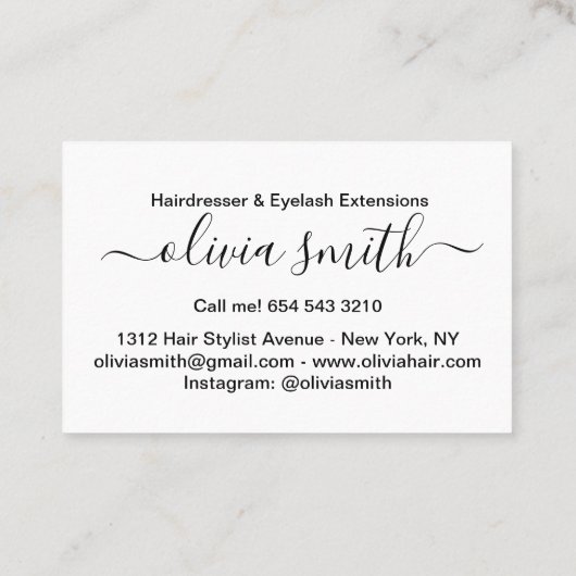 カスタム美容院&まつげエクステンション 名刺 (裏面)