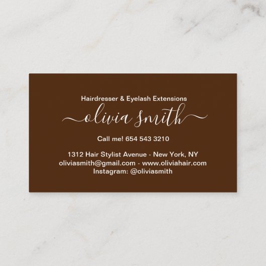 カスタム美容院&まつげエクステンション 名刺 (裏面)