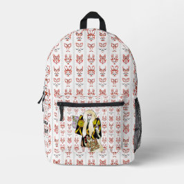 カスタム美的日本のヴィンテージ歌舞伎 プリントバックパック