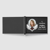 カスタム翼形葬儀写真追悼記念碑 ゲストブック (全面)