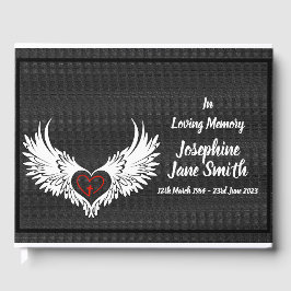 カスタム翼形葬儀写真追悼記念碑 ゲストブック