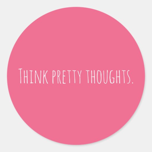 カスタム考えかわいらしThoughtsモダン Pink ラウンドシール (正面)