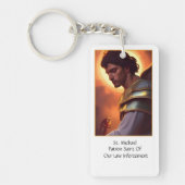 カスタム聖マイケル法執行祈りの言葉 キーホルダー (正面)