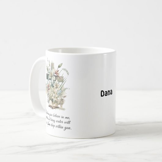 カスタム聖書聖句イエス信教キリスト教引用文 コーヒーマグカップ (正面左)