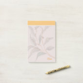 カスタム背シンプル景かわいい黄色のスクリプト ポストイット (デスク上)