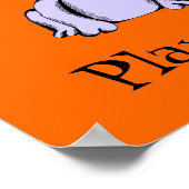 カスタム背景とテキストおもちゃマッチング スニッカー猫 ポスター (角)