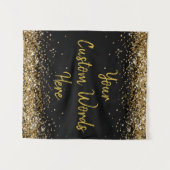 カスタム背景バースデーパーティー写真ブース金ゴールド タペストリー (正面(横))