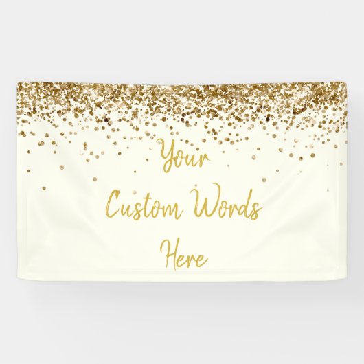 カスタム背景バースデーパーティー写真プロップアイボリー 横断幕 (横)