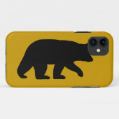 カスタム背景色のクロクマのシルエット Case-Mate iPhoneケース (裏面(横))