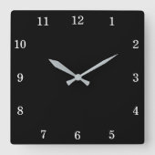 カスタム背景色パーソナライズされた時計 スクエア壁時計 (正面)