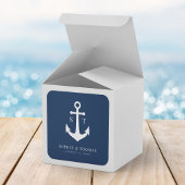 カスタム背景色モノグラムいかり結婚ズ スクエアシール