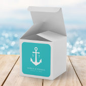 カスタム背景色モノグラムいかり結婚ズ スクエアシール