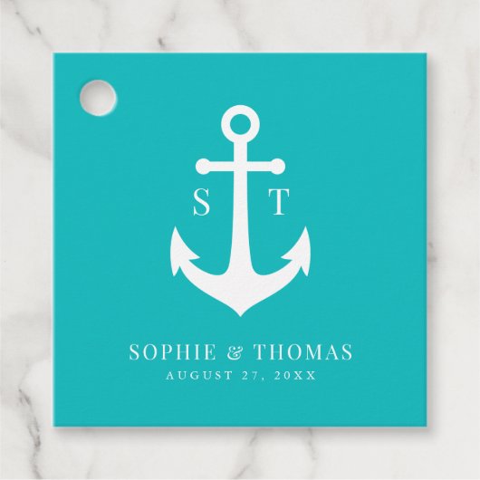 カスタム背景色モノグラムいかり結婚ズ フェイバータグ (正面)