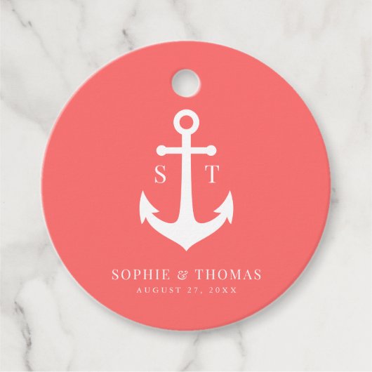 カスタム背景色モノグラムいかり結婚ズ フェイバータグ (正面)