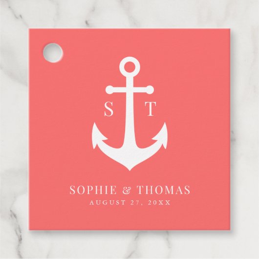 カスタム背景色モノグラムいかり結婚ズ フェイバータグ (正面)