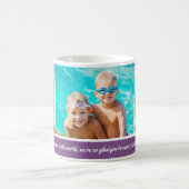 カスタム背景色3写真マグ コーヒーマグカップ (中央)