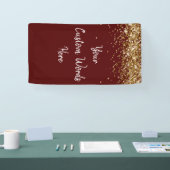 カスタム背景誕生日パーティー写真マルーン&金ゴールド 横断幕 (トレードショー)