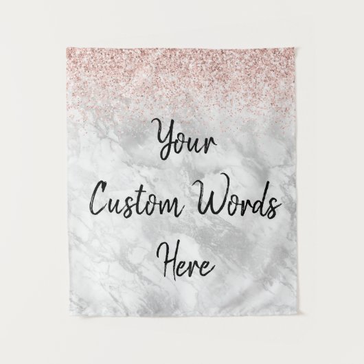 カスタム背景誕生日パーティー大理石フォトブース タペストリー (正面)