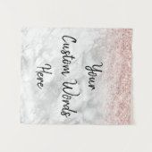 カスタム背景誕生日パーティー大理石フォトブース タペストリー (正面(横))