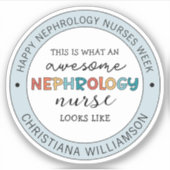 カスタム腎科おもしろいナース週間の評価 シール (正面)