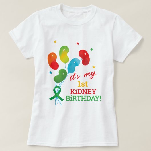 カスタム腎臓移植 誕生日記念日 Tシャツ (デザイン正面)