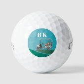 カスタム自分のゴルフカートの作成モノグラムの ゴルフボール (正面)
