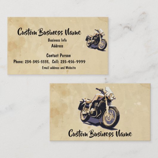 カスタム自動二輪サイクリング修理販売部品 名刺 (正面/裏面)