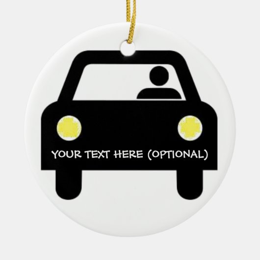 カスタム自動車とドライバー セラミックオーナメント (正面)