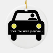 カスタム自動車とドライバー セラミックオーナメント (裏面)