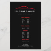 カスタム自動車の修理と自動モダン詳細 チラシ (正面)