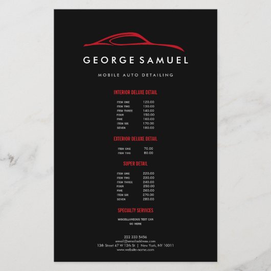 カスタム自動車の修理と自動モダン詳細 チラシ (正面)