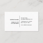 カスタム自動車の修理と自動モダン詳細 名刺 (裏面)