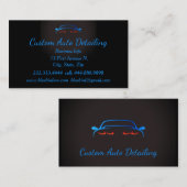 カスタム自動車詳細洗車営業車 名刺 (正面/裏面)