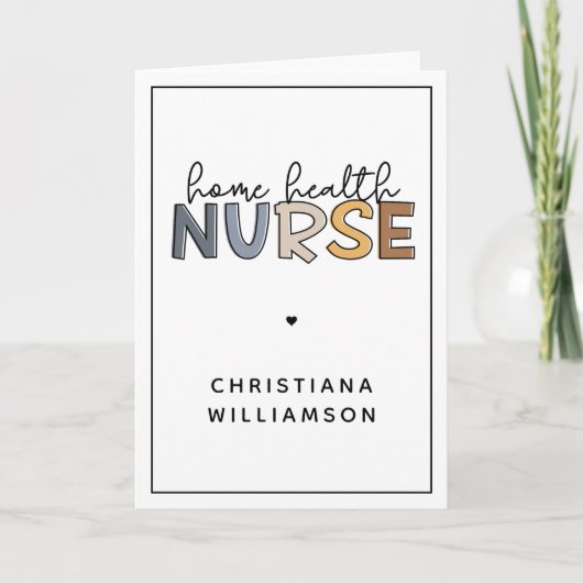 カスタム自宅健康ナース感謝ギフト カード (正面)