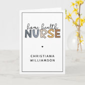 カスタム自宅健康ナース感謝ギフト カード (黄色い花)