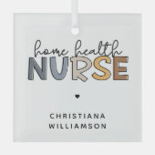 カスタム自宅健康ナース感謝ギフト ガラスオーナメント (正面)