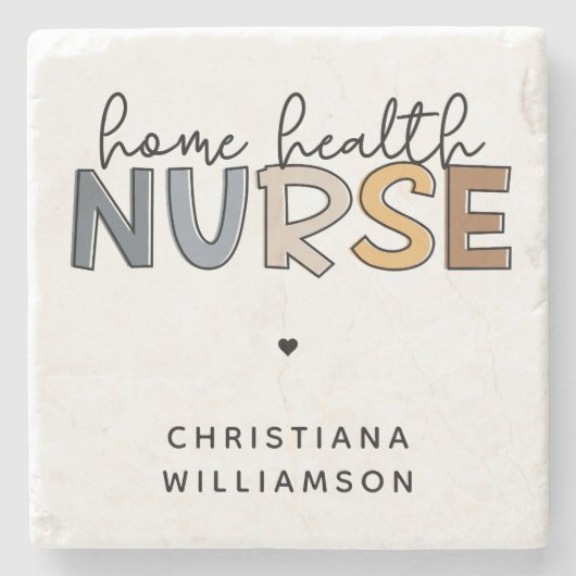 カスタム自宅健康ナース感謝ギフト ストーンコースター (正面)