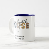 カスタム自宅健康ナース感謝ギフト ツートーンマグカップ (正面左)