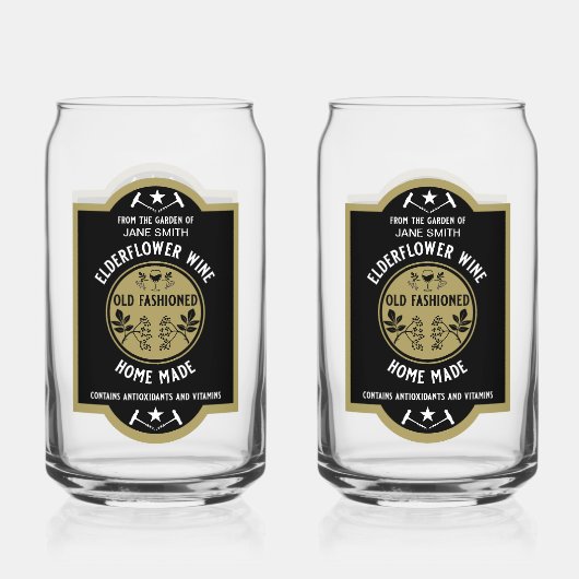 カスタム自家製エルダーフラワー ガラス缶 (正面)