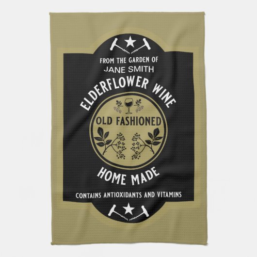 カスタム自家製エルダーフラワー キッチンタオル (縦)