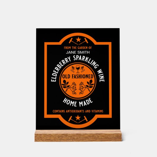 カスタム自家製エルダーベリきらめくー アクリルサイン (正面)