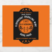 カスタム自家製エルダーベリきらめくー スパークリングワインラベル (シングルラベル)