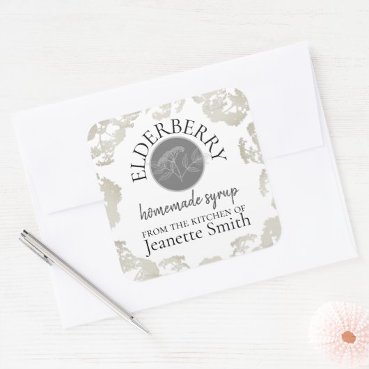 カスタム自家製エルダーベリーキッチングッズ スクエアシール (封筒)