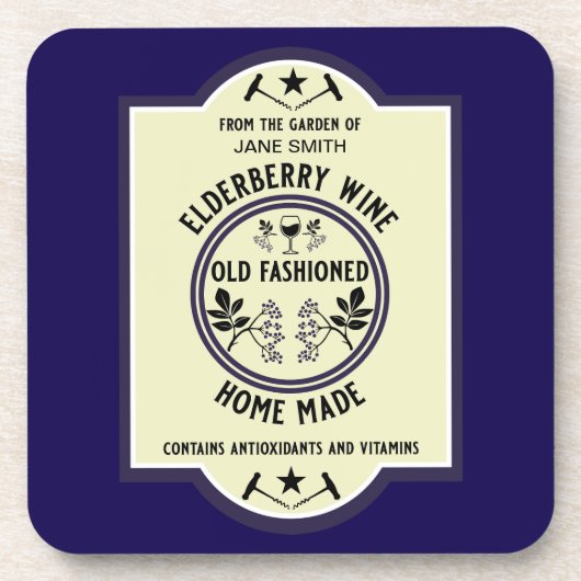 カスタム自家製エルダーベリードリンク コースター (正面)