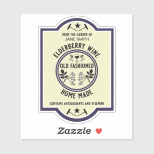 カスタム自家製エルダーベリードリンク シール