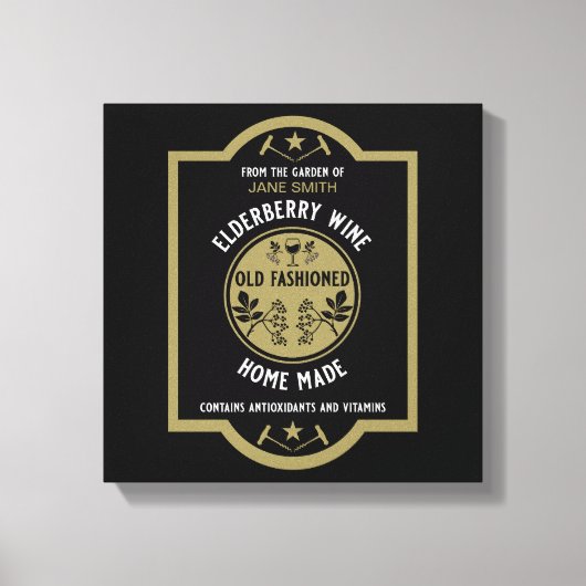 カスタム自家製エルダーベリー キャンバスプリント (正面)