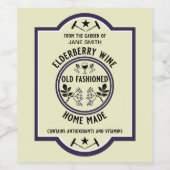 カスタム自家製エルダーベリー ワインラベル (シングルラベル)