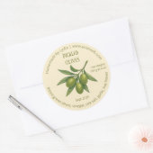 カスタム自家製オリーブ漬ラベル ラウンドシール (封筒)