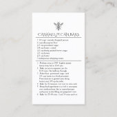 カスタム自家製キャラメルペカンバーハニービーレシピ 名刺 (裏面)